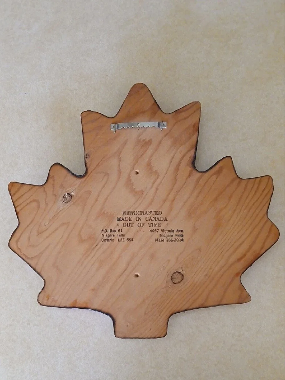 Wooden Maple Leaf Wall Plaque for SPOONS with Orange Rose Artwork